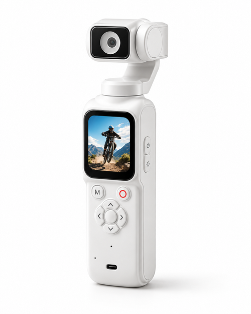 Swifcam pocket 3-axis gimbal camera in white